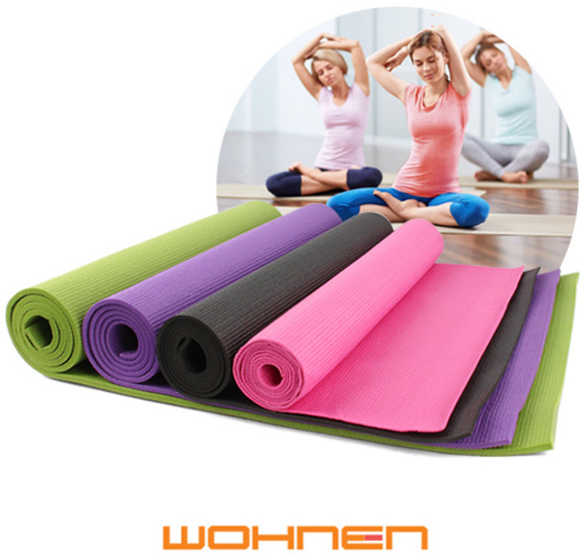 WOHNEN PVC 요가매트 필라테스 홈트레이닝, 보넨요가매트3mm-바이올렛