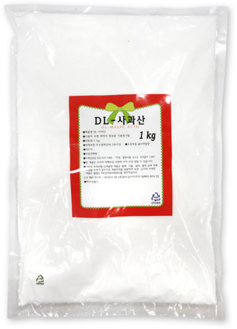 DL-사과산 1kg 사과산 능금산 식품첨가물 신맛 산도조절제 청량음료 젤리 마요네즈 마가린, 1개