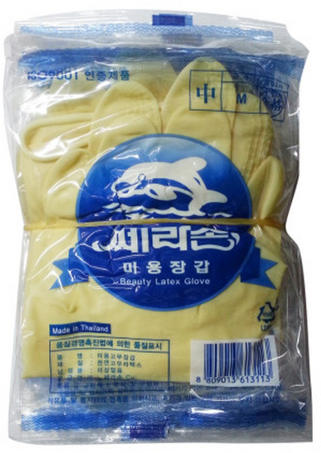 쎄라손 미용장갑 중x(10개) 천연라텍스 위생 고무장갑, 1개