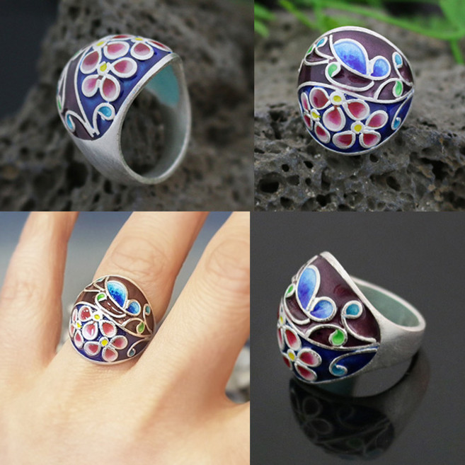 아리공방 꽃나비 한복반지 반지