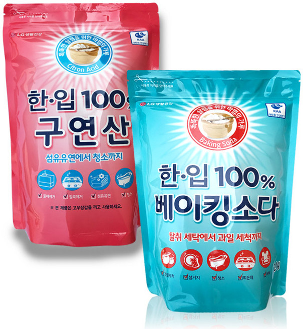 LG생활건강 한입 100% 구연산+100% 베이킹소다, 1세트