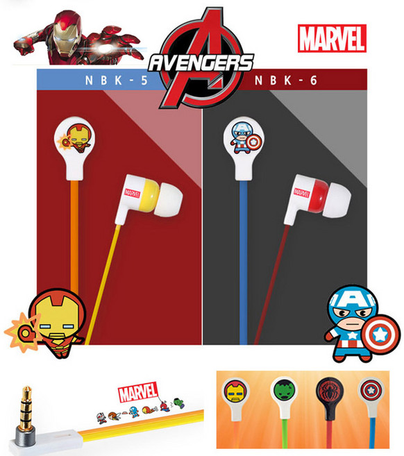 마블 카와이 이어폰 NBK-1, NBK-6[캡틴]