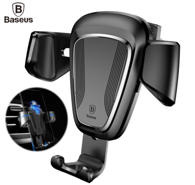 베이스어스 차량용 그래비티 송풍구 거치대, 실버, 1개