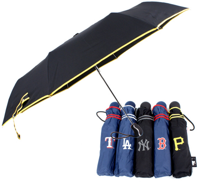 맥스토어 MLB 야구 구단 로고 라인 완자동 3단 우산 3단우산