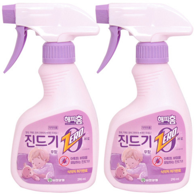 해피홈 진드기 제로 스프레이액, 290ml, 2개