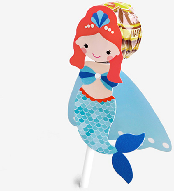 [인디케이] 뷰티풀 프린세스 막대사탕 페이퍼, 마린 프린세스, 12개