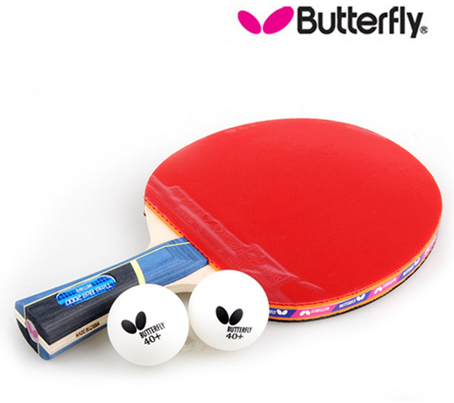 버터플라이 쉐이크핸드 탁구 라켓 + 공 2p, TIMO BOLL 1000, 1개