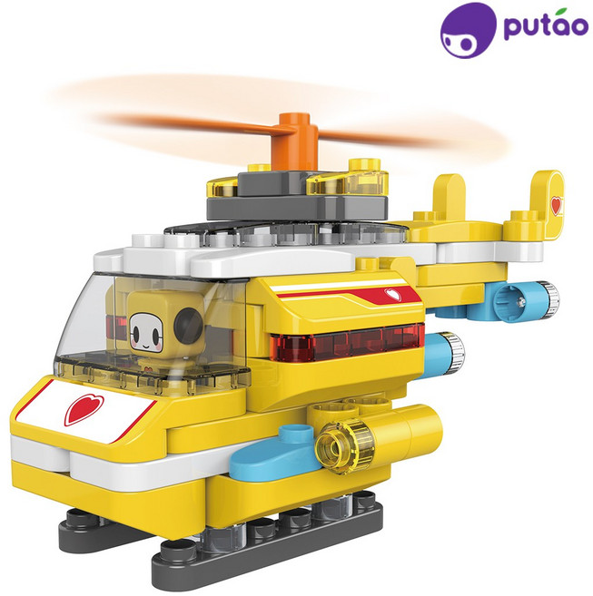 파이블럭 어린이 두뇌발달 변신장난감 조립블럭세트 헬리콥터, 단품, 1개