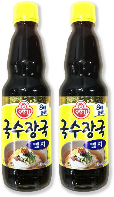 예이니종합물류 오뚜기 멸치 국수장국 (360ml)사골멸치육수 다시팩 가쓰오부시 국수장국 육수 냉면양념소스, 360ml, 2개