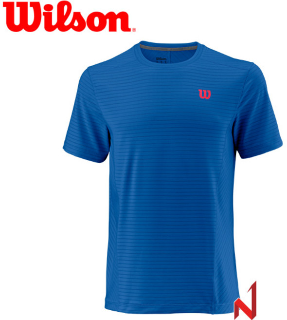 윌슨 반팔티 리니어 크루 WRA765001 블루 남성