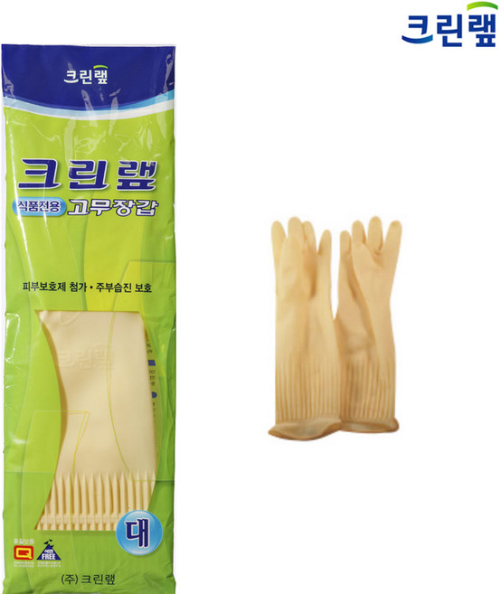 크린랩 식품전용 고무장갑 (L)대, 1개