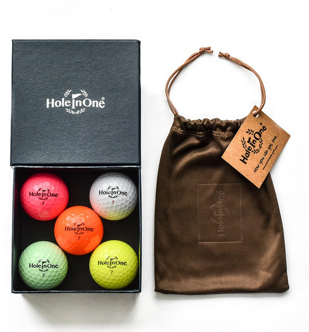홀인원브랜드 골프공 선물세트 3피스 골프공 파우치 포함 골프선물 단체선물 홀인원 선물 기념품/Hole in One 정품, 1개