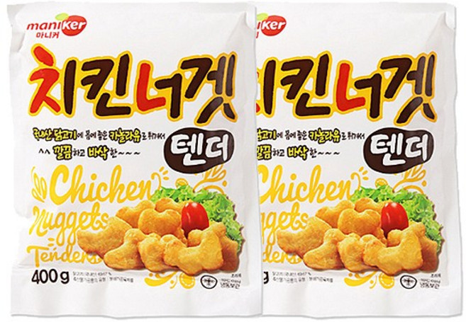 ~~유통기한 2026년 8월6일~~마니커에프앤지 치킨너겟텐더, 400g, 2개