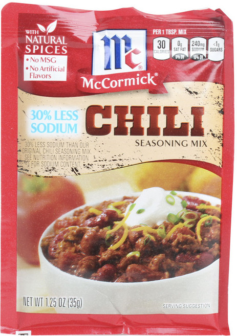 맥코믹 칠리 시즈닝 믹스 레스 소듐, 35g, 1개