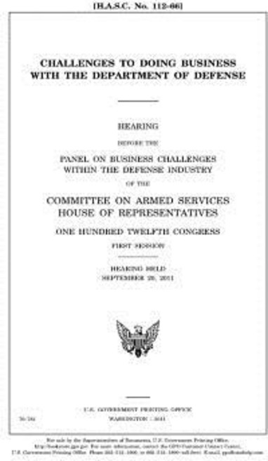 Challenges to Doing Business with the Department of Defense Paperback, Createspace Independent Publishing Platform