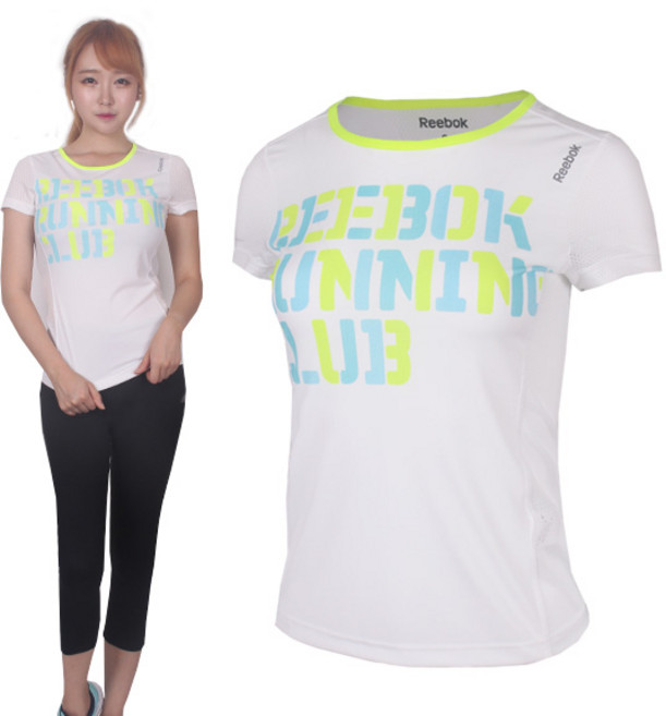 리복 여성 기능성 라운드 반팔티셔츠 - B86444 티셔츠