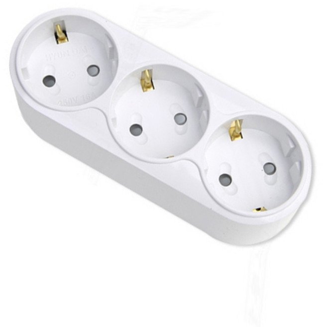 현대일렉트릭 일자형3구 회전멀티탭 일반 스위치 멀티탭, 일자3구회전멀티탭(일반)