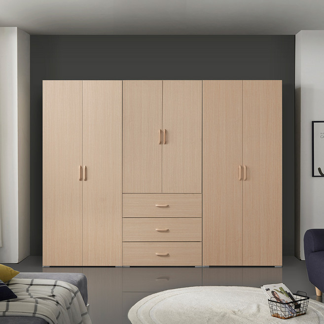 케이컴퍼니 LPM 이음2400장롱세트DCD(옷장+3서랍옷장+이불장) 장롱세트, 메이플