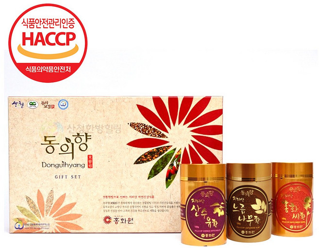 산엔청 홍화원 동의향선물세트 [홍화씨+느릅나무+산수유] 300g, 1개