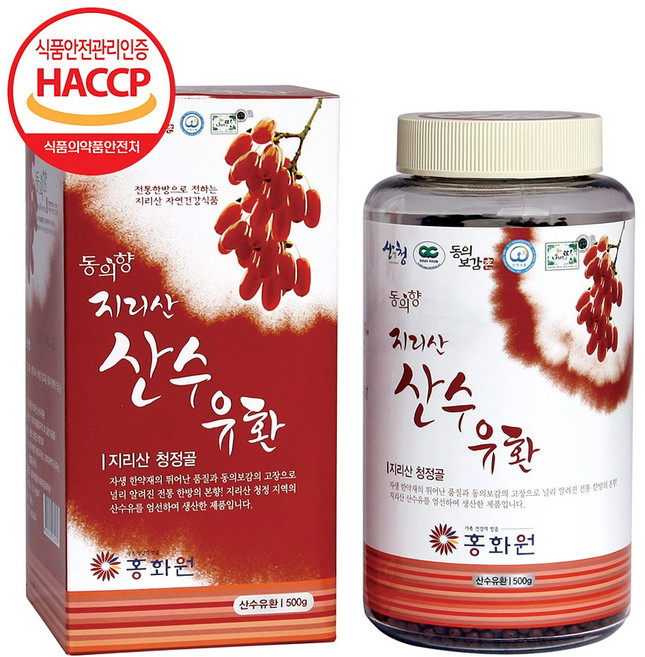 산엔청 홍화원 동의향 지리산 산수유환 500g, 1개