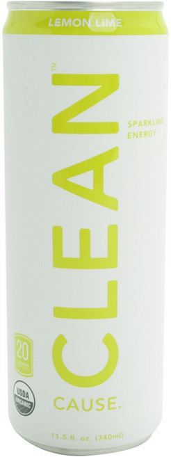 Clean Cause 스파클링 에너지 레몬 라임, 1개, 340ml