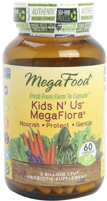 메가푸드 키즈 N' 어스 메가플로라 프로바이오틱 어린이 유산균 50억 캡슐, 60개입, 1개, 60정 - 쿠팡