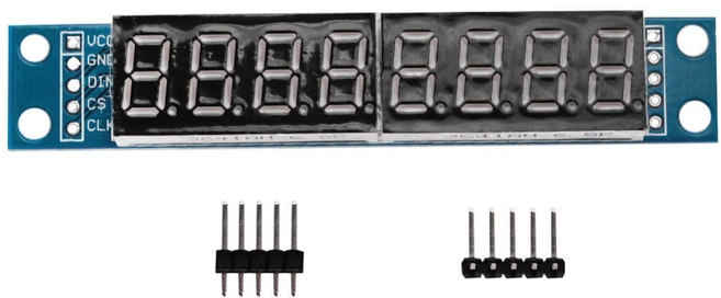 무지개 MAX7219 8자리 세븐 세그먼트 seven segment LED 아두이노, 1개 - 쿠팡