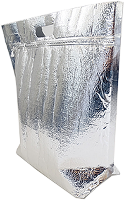 아이스원 가방 100장 손잡이보냉팩 손잡이보냉백 보냉봉투손잡이 보온 보냉백 도시락 배달 요거트 아이스크림 케이크, 1세트, 실버
