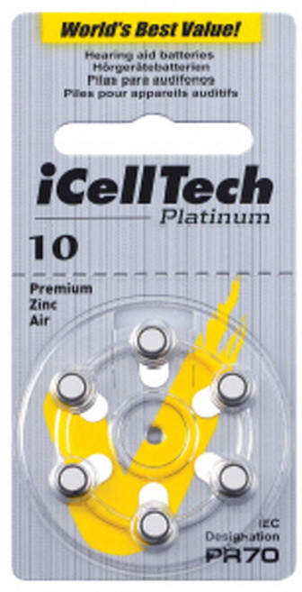 아이셀텍 보청기 배터리 10A, 6개입, 10개