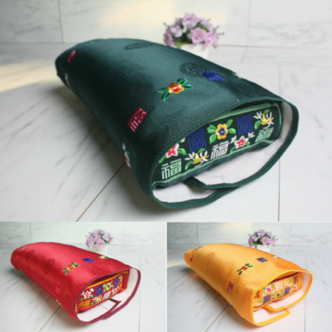 포근하니 양단 전통 한실 메밀베개, 대추색