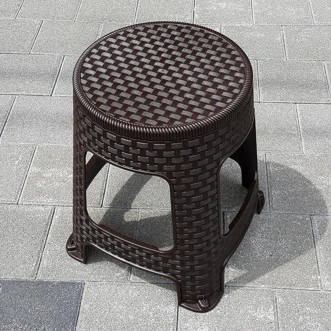 무/플라스틱의자_라탄의자_원_회전의자(다크브라운), 다크브라운, 1개