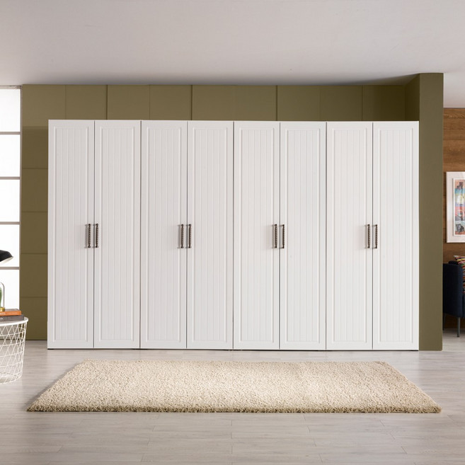 빅로드가구 키큰장 라임 12자 장롱세트 옷장 장농 이불장 가구, 01) 라임 긴문형 12자세트_화이트