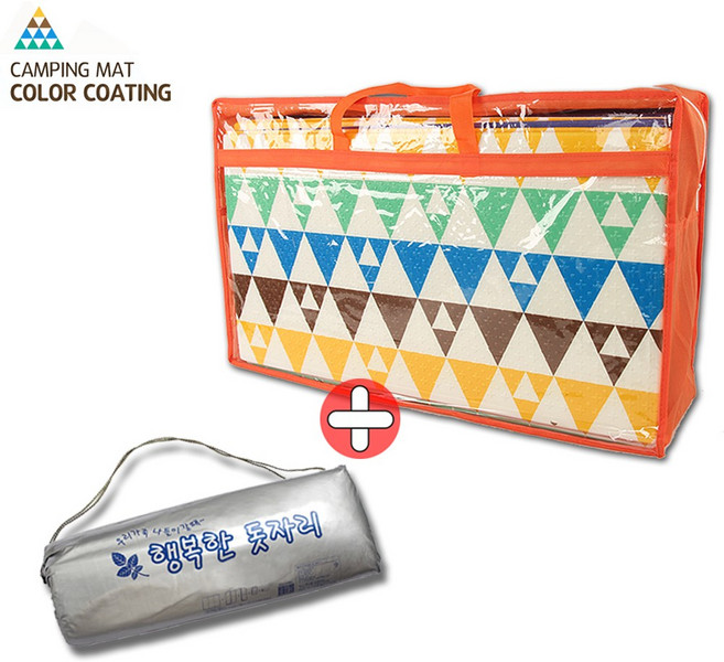 상지 마운틴 컬러 캠핑매트 + 행복한 은박돗자리, 마운틴 컬러 캠핑매트 중형 + 행복한 은박돗자리