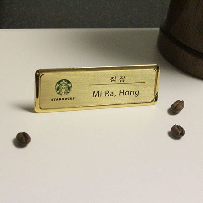 24k메탈도금명찰 금속 자석 명찰 보광산업, 골드프레임3구자석형, 1개