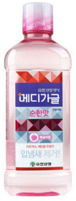 유한덴탈케어 메디가글 순한맛 구강청결제 복숭아향, 750ml, 1개
