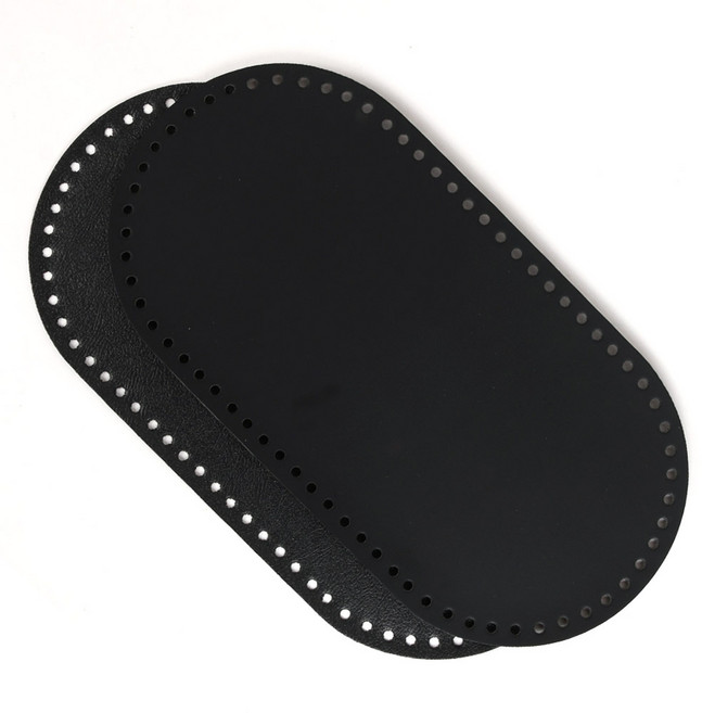 마마니트 타원형 가죽 가방바닥, 대형 검정 29.5*15cm, 1세트