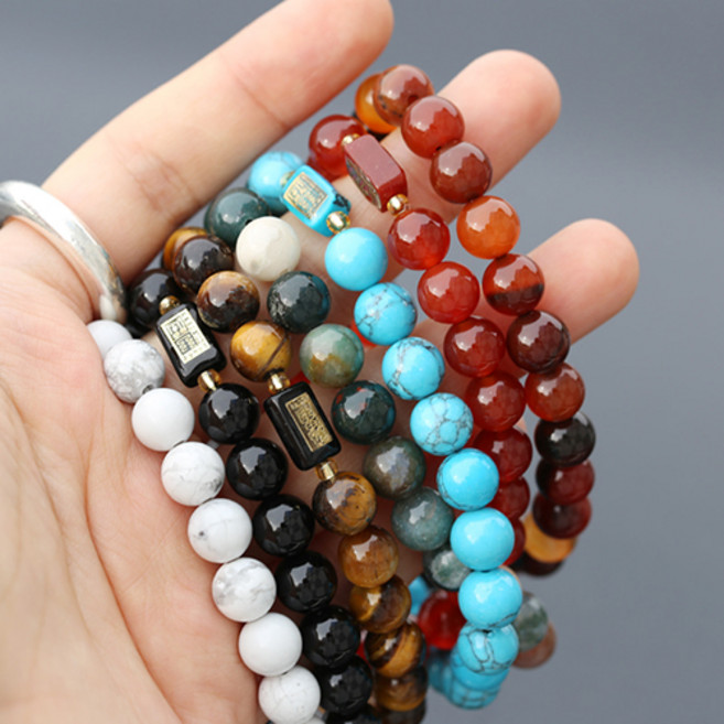 붓다스토리 8mm 한줄 부적 원석 소원 팔찌