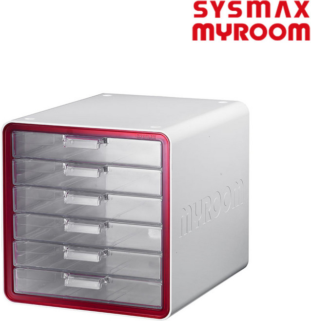 시스맥스 마이룸 서류함 10012, 레드, 6단