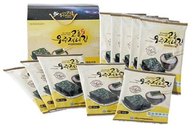 [고흥군수협] 우주재래김 5매*10봉+쇼핑박스, 10개