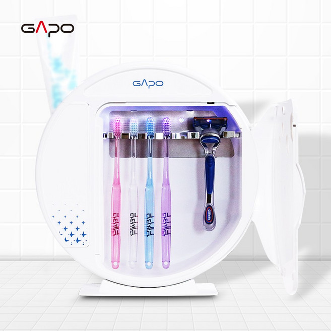 가포 가정용 칫솔살균기 USB충전 반영구적LED 발열건조판 벽걸이겸용 99.9% 살균테스트 완료, 가정용칫솔살균기