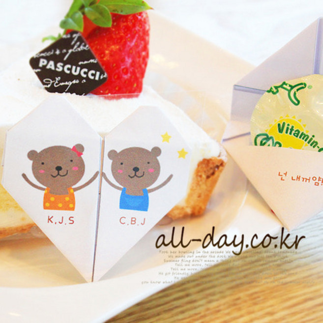 올데이 ((완성품))하트쏠라씨-알럽곰돌이커플, 50개