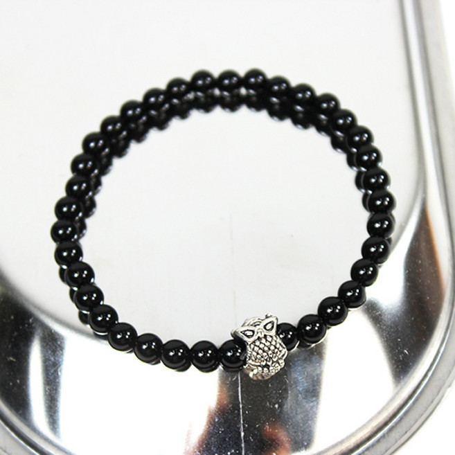 오닉스 부엉이 합장주 5mm - 염주팔찌 원석팔찌 오닉스팔찌
