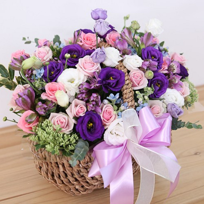 당일배송 다덴다플라워 생화 장미 꽃바구니 전국, 12. 퍼플플라워꽃바구니