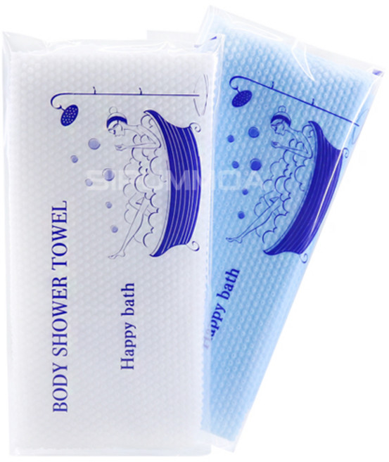 일회용 고급 샤워타올 거품타월 목욕 여행용, 포장_블루, 50개, 1개입
