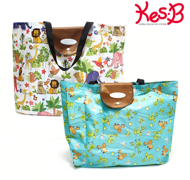 [캐스B]플레이 접이식이불가방 2종택1, 화이트