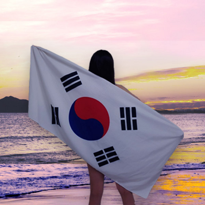 브리이에 태극기대형수건 비치타올 응원용품, 1개, 혼합색상
