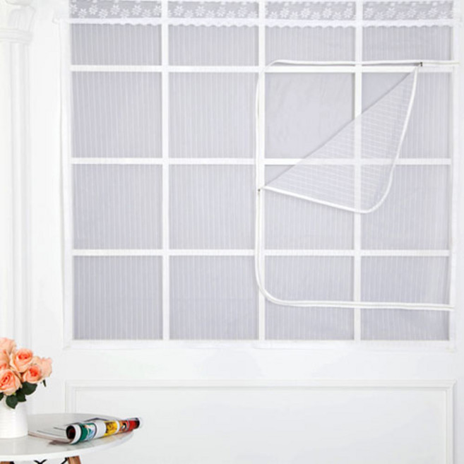 DODO 지퍼식 창문형모기장, 화이트