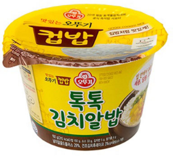 오뚜기 컵밥 톡톡김치알밥 12개 즉석밥 오뚜기밥 국밥, 192g