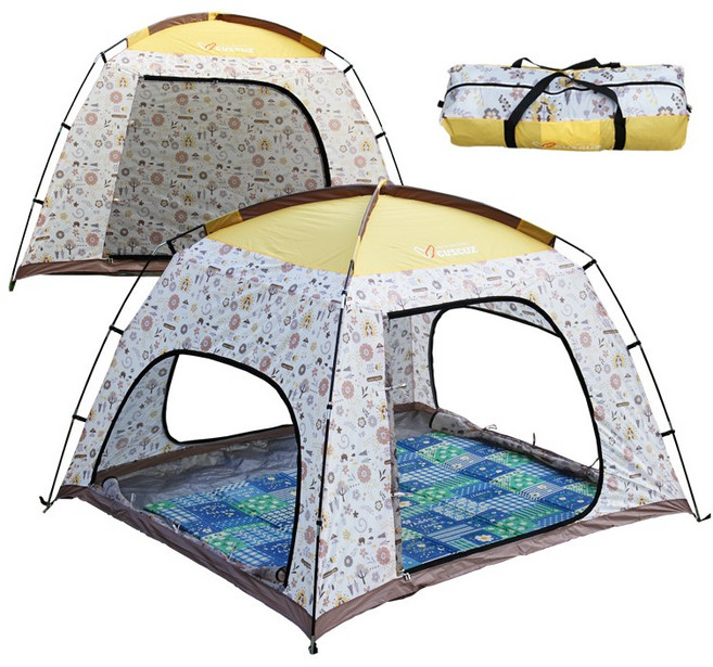 패턴썬블럭텐트 그늘막텐트 난방텐트, 4-5인용