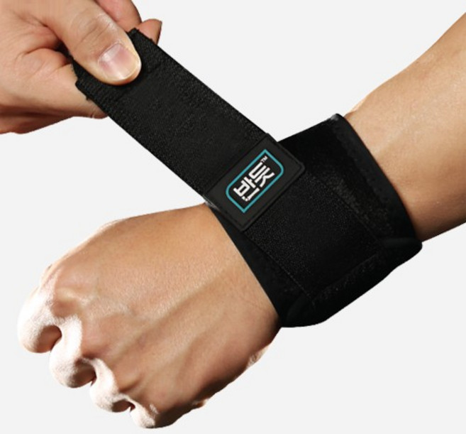 반듯 Bandt 벨크로 손목 보호대 BKH001, 블랙, 1개